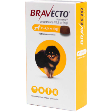 Bravecto (Бравекто) від 2 до 4,5 кг, 1 шт