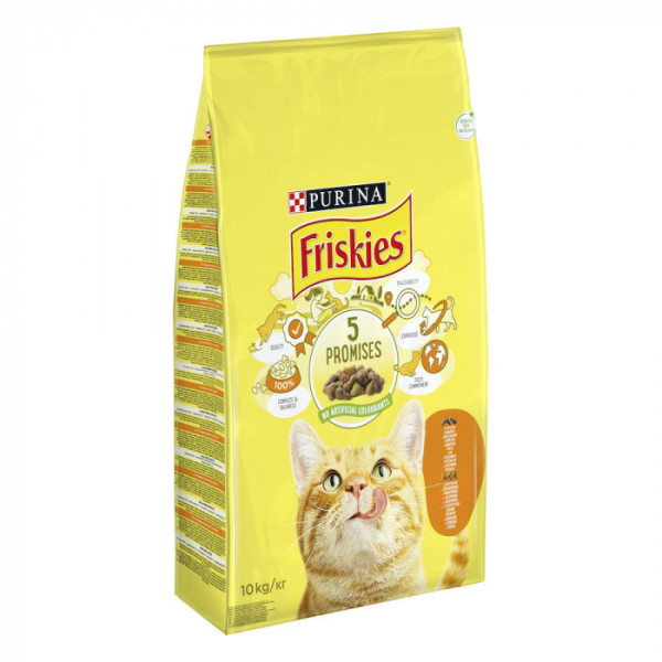 Купити Сухий корм Friskies для кішок, з куркою, печінкою й овочами 10 КГ