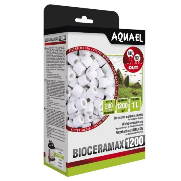 Купити Наповнювач для фільтра Aquael « BioCeraMax 1200» керамічні кільця 1 л