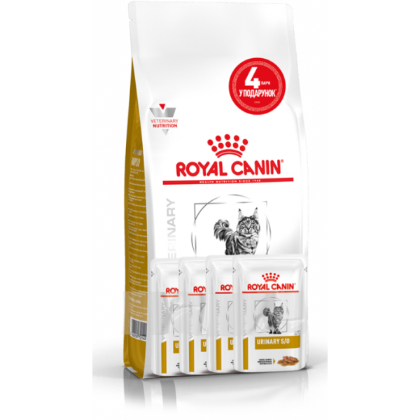 Купити Акція ! Корм для дорослих котів ROYAL CANIN URINARY S/O CAT 1.5 кг + 4 шт вологого корму в подарунок !