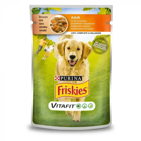 Купити Вологий Корм Purina Friskies для собак, з куркою і картоплею 100г*20шт