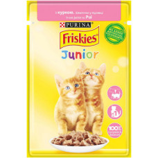 Вологий корм Friskies для кошенят із куркою, шматочки в соусі 85 г*26 шт