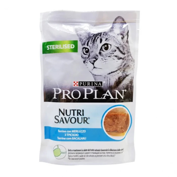 Купити Вологий корм Purina Pro Plan Sterilised Nutriravour для стерилізованих котів, з тріскою 85г*24шт