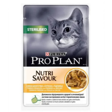 Вологий корм Purina Pro Plan Sterilised Nutriravour для стерилізованих котів, з куркою 85г*26шт