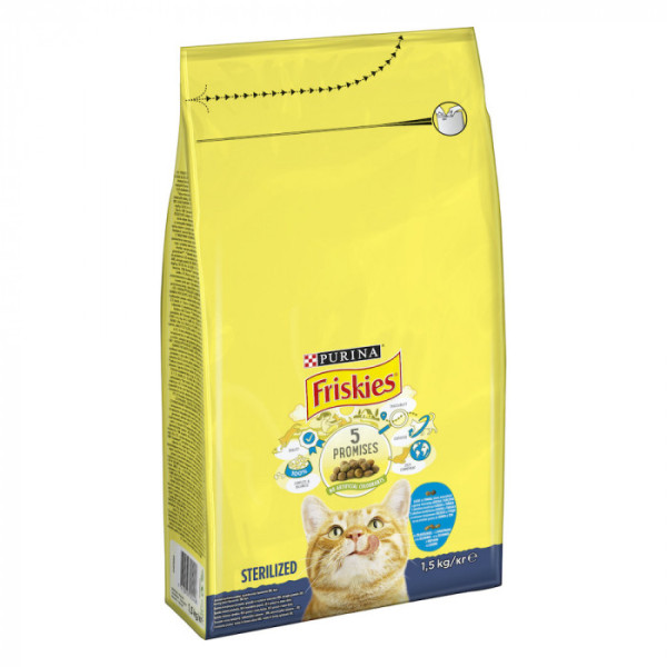 Купити Сухий корм Friskies Sterilized для стерилізованих котів, лососів та овочів  1.5 кг