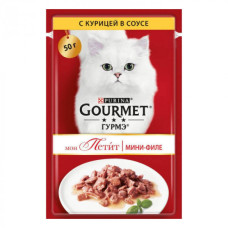 Вологий корм для кішок Gourmet (Гурме) Mon Petit з куркою (шматочки в соусі) 50 г*30 шт