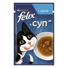Вологий корм FELIX Sensations Soup Суп із тріскою 48 г*30 шт.