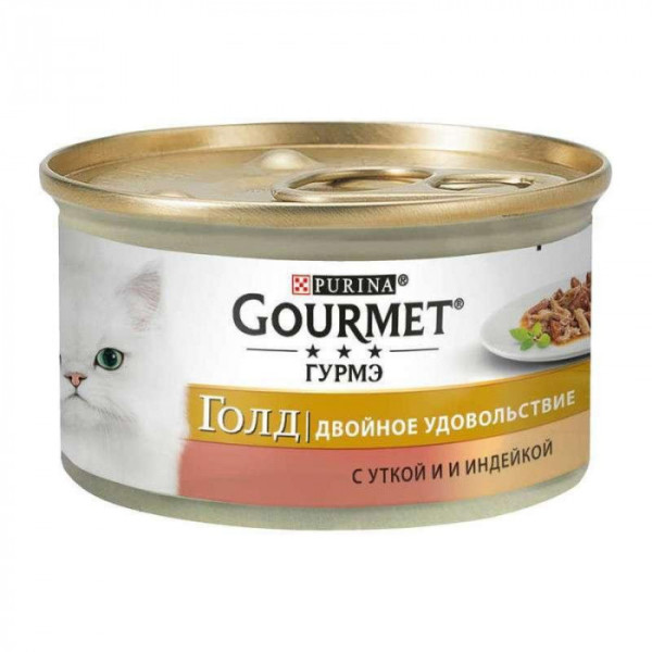 Купити Gourmet Gold (Гурме Голд) консерви для котів з качкою і індійкою, шматочки в соусі 85г*24шт