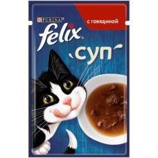 Вологий корм FELIX Sensations Soup Суп з яловичиною 48 г*30 шт.