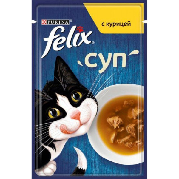 Купити Вологий корм FELIX Sensations Soup Суп з куркою 48г*30шт
