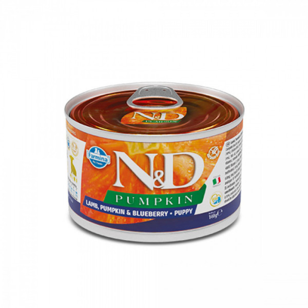Купити Вологий корм Farmina N&D Grain Pumpkin Lamb Puppy Mini для цуценят малих порід, гарбуз/ягня/чорниця, 140 г