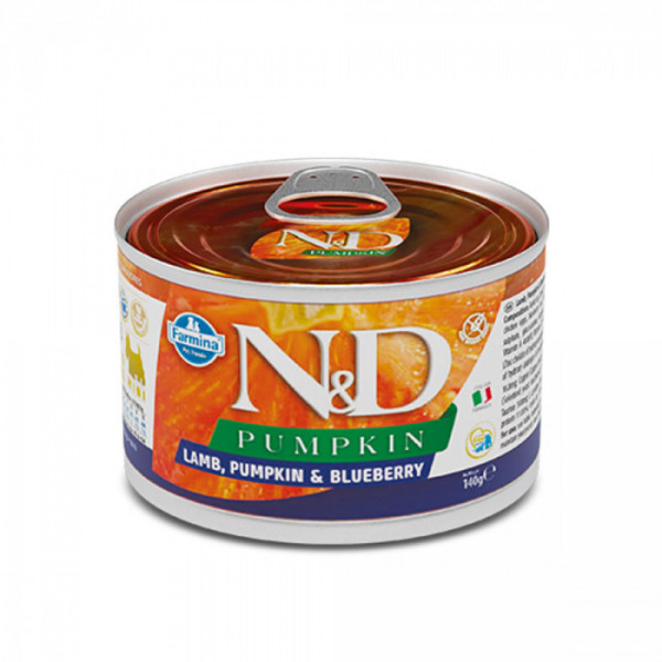 Купити Вологий корм Farmina N&D Grain Pumpkin Lamb Adult Mini для собак дрібних порід, гарбуз/ягня/чорниця, 140 г