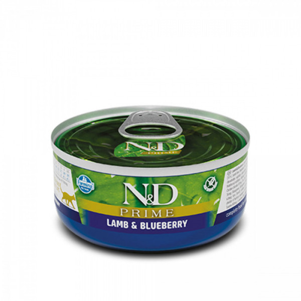 Купити Вологий корм Farmina N&D Grain Free Prime Lamb Adult для котів, беззернової, з ягнятком та чорницею 70 г*24 шт