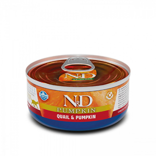 Купити Вологий корм Farmina N&D Grain Free Pumpkin Quail Adult для котів, беззерновий з гарбузом та перепелом, 70 г*24 шт