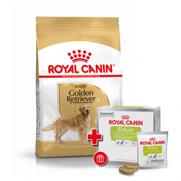 Купити Корм для дорослих собак ROYAL CANIN GOLDEN RETRIEVER ADULT 12 кг + EDUC 30 шт у подарунок