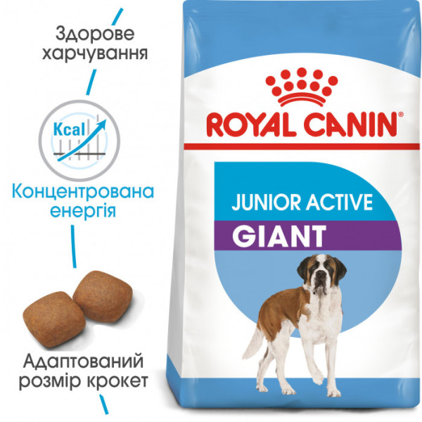 Купити Корм для активних молодих собак ROYAL CANIN GIANT JUNIOR ACTIVE 15.0 кг