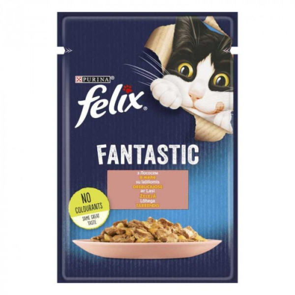 Купити Вологий корм Felix Fantastic для кішок, з лососем у желе 85 г*26 шт