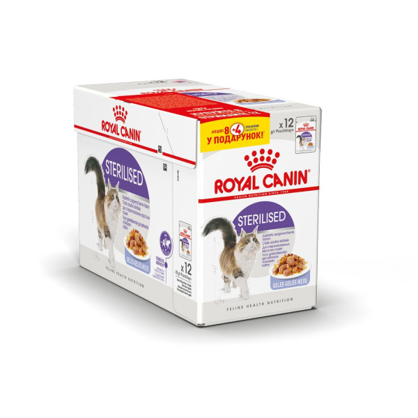 Купити Акція! Вологий корм для дорослих стерилізованих кішок ROYAL CANIN STERILIZED JELLY 0.085г 8+4