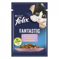 Вологий корм Felix Fantastic для кішок, з фореллю та бобами в желе 85 г*26 шт.