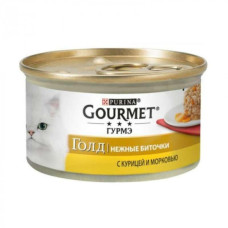Gourmet Gold (Гурме Голд) консерви для кішок "Ніжні биточки" з куркою та морквою 85g*12шт