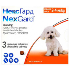 Жувальні таблетки для собак NexGard 2-4 кг, 1 таблетка