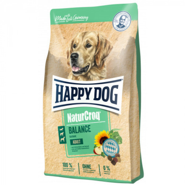 Купити Happy Dog (Хепі Дог) Naturcroq Balance — Сухий корм для вимогливих собак із птицею та сиром, 15 кг