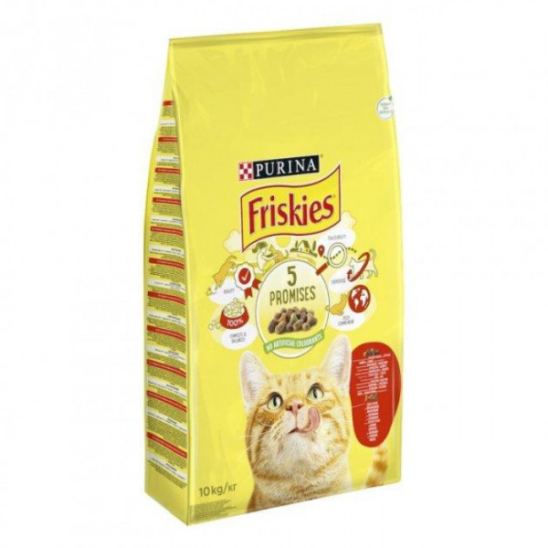 Купити Сухий корм Friskies для кішок, з яловичиною, куркою і овочами 10 КГ