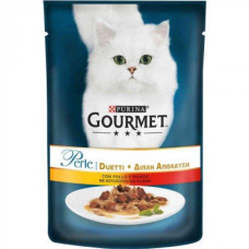 Вологий корм Gourmet (Гурме Дуо) Perle Duo для кішок із куркою і яловичиною 85 г*26 шт