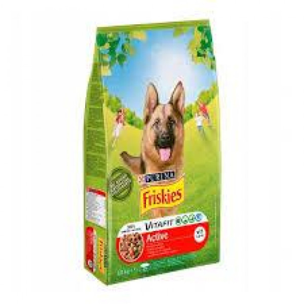 Купити Сухий корм Friskies Active для дорослих активних собак з яловичиною 10 КГ