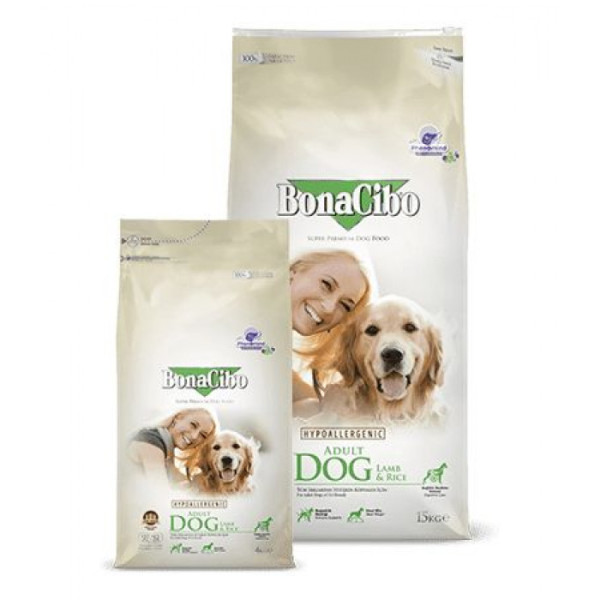 Купити Сухий корм BonaCibo Adult Dog Lamb&Rice з м'ясом ягняти та рисом для собак усіх порід 15 кг