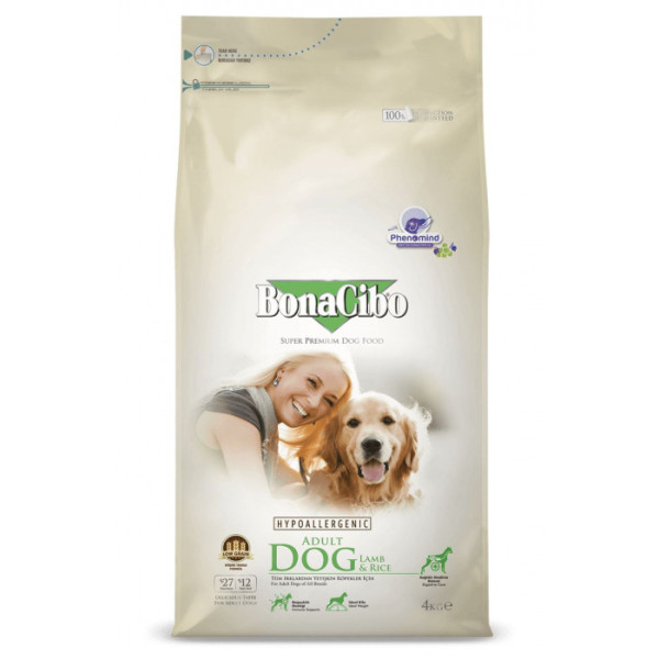 Купити Сухий корм BonaCibo Adult Dog Lamb&Rice з м'ясом ягняти та рисом для собак усіх порід 4 кг