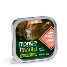 Паштет для котів Monge Cat Wet Bwild Grain Free Adult Лосось 100 г