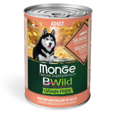 Консерва для собак Monge Dog Bwild Grain Free Adult Лосось гарбуз цукіні 400г