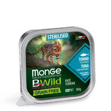 Паштет для котів Monge Cat Wet Bwild Grain Free Sterilised Тунeць, овочі 100 г