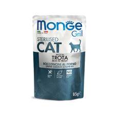 Вологий корм для стерилізованих котів Monge Cat GRILL Sterilised Форель 85 г
