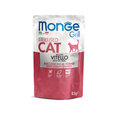 Вологий корм для стерилізованих котів Monge Cat GRILL Sterilised Телятина 85 г
