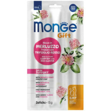 Ласощі для котів Monge Gift Cat Skin support тріска з червоною конюшиною