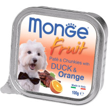 Паштет для собак Monge Dog FRUIT Качка, Апельсин 100 г