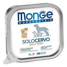 Паштет для собак Monge Dog Solo 100% Оленина 150 г
