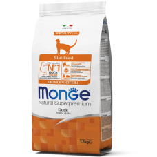 Сухий корм для стерилізованих котів Monge Cat Monoprotein Sterilised з Качкою 1,5 кг
