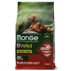 Сухий корм для собак Monge Dog Bwild Grain Free Ягня 15 кг
