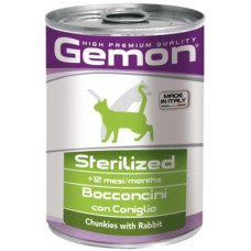 Вологий корм для котів Gemon Cat Wet Sterilized Кролик 415 г