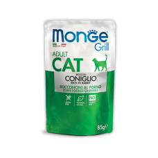 Вологий корм для котів Monge Cat GRILL Adult Кролик 85 г