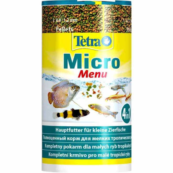 Сухий корм для дрібних акваріумних риб Tetra в гранулах Tetra Micro Menu 100 мл/65 г (для всіх акваріумних риб)