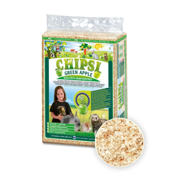 Гігієнічний наповнювач для гризунів Chipsi Green Apple 60 л - тирса