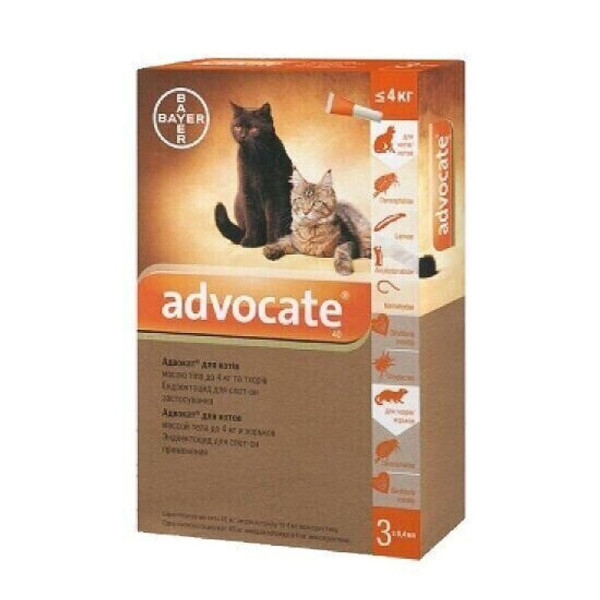 Краплі на холку для кролів Elanco Bayer Advocate до 4 кг, 1 шт - rds