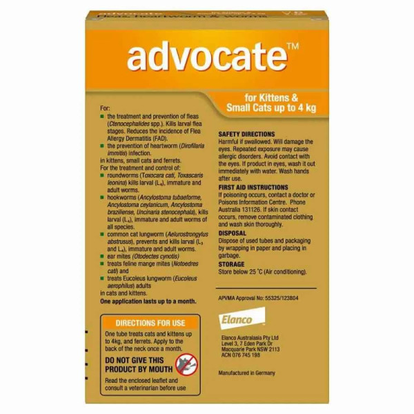 Краплі на холку для кролів Elanco Bayer Advocate до 4 кг, 1 шт - rds