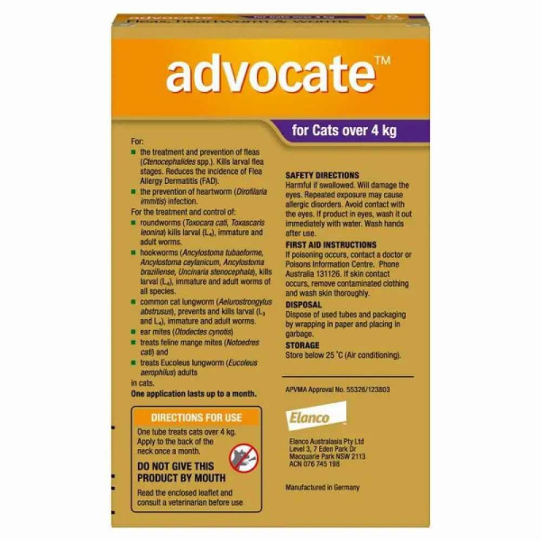Краплі на холку для кролів Elanco Bayer Advocate від 4 до 8 кг, 1 шт - rds