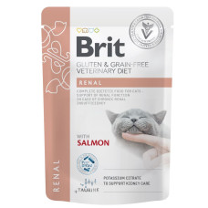 Вологий корм для котів Brit GF VetDiet Renal pouch 85 г - лосось 12шт