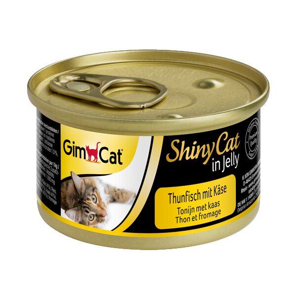 Вологий корм для котів GimCat Shiny Cat 70 г - тунець та сир